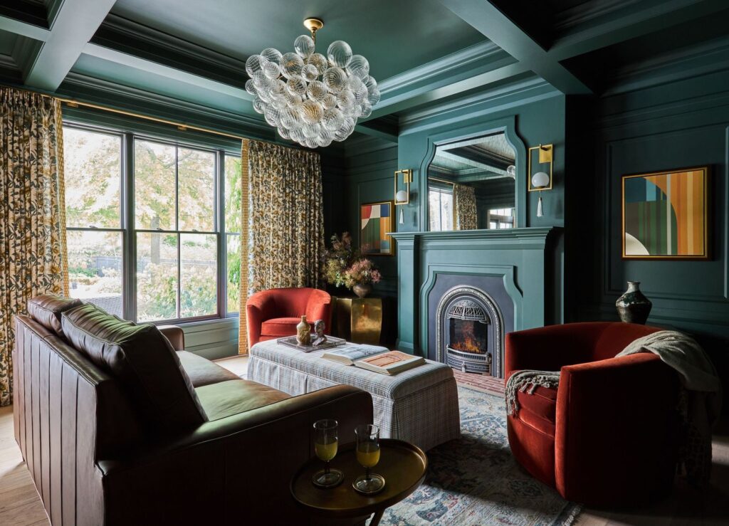 Moody Fireside Room Design