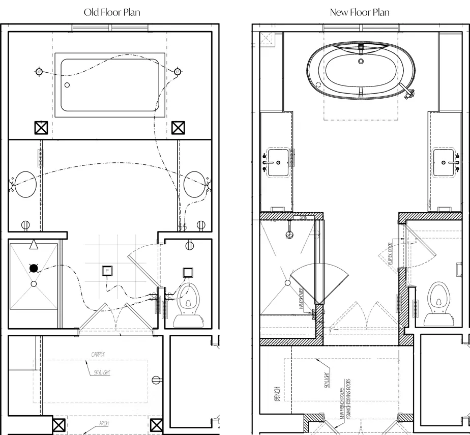 floor plans for bathroom redesign