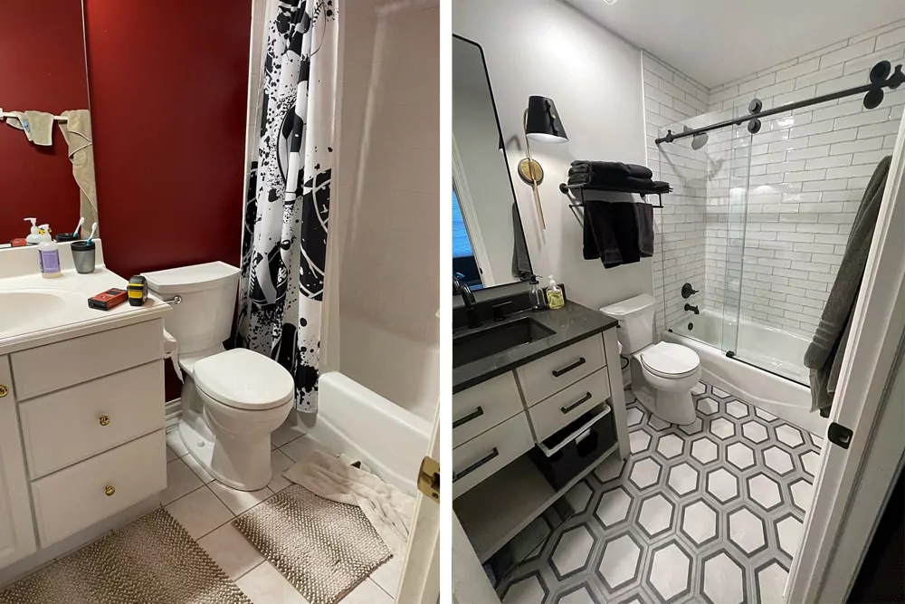 small bathroom before and after redesign
